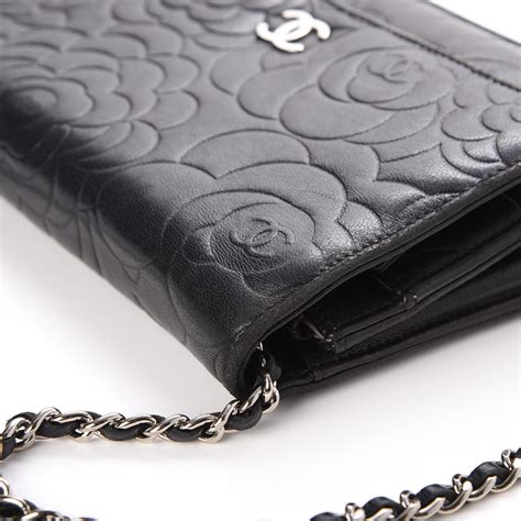 chanel black camellia wallet button|chanel camellia wallet on chain.